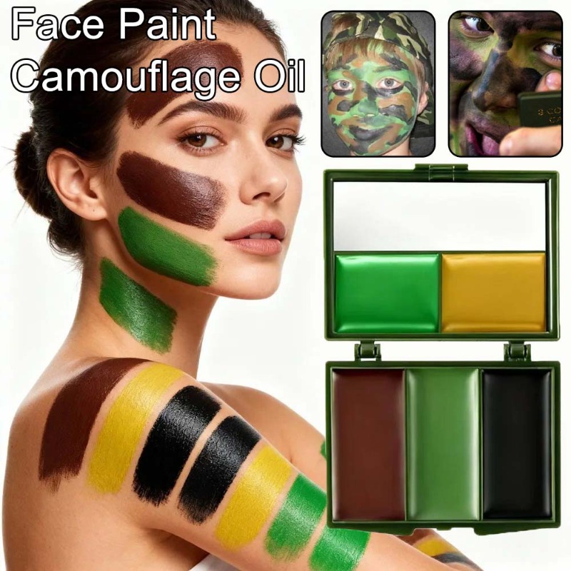 Camo Face Paint - Three-Color Camouflage Face Painting Tactical Outdoor