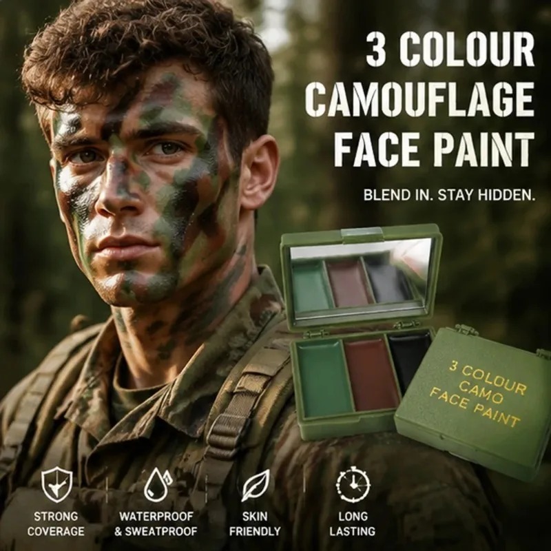 Three-Color Camouflage Face Pa - огляд і ціна Camo Face Paint