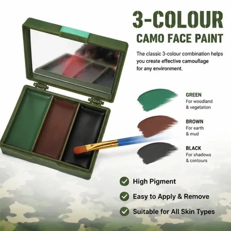 Three-Color Camouflage Face Pa - огляд і ціна Camo Face Paint